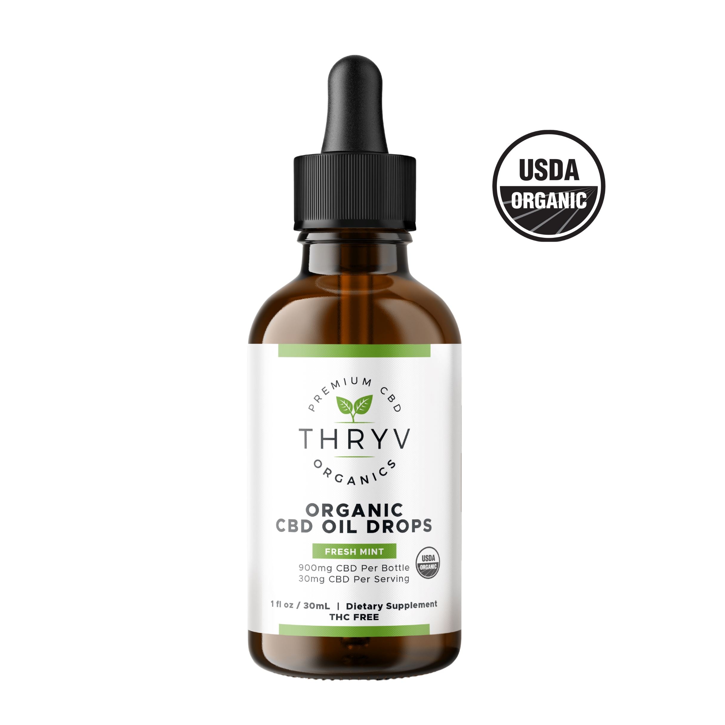 Organic CBD Drops (Broad Spectrum) Tincture Thryv Organics