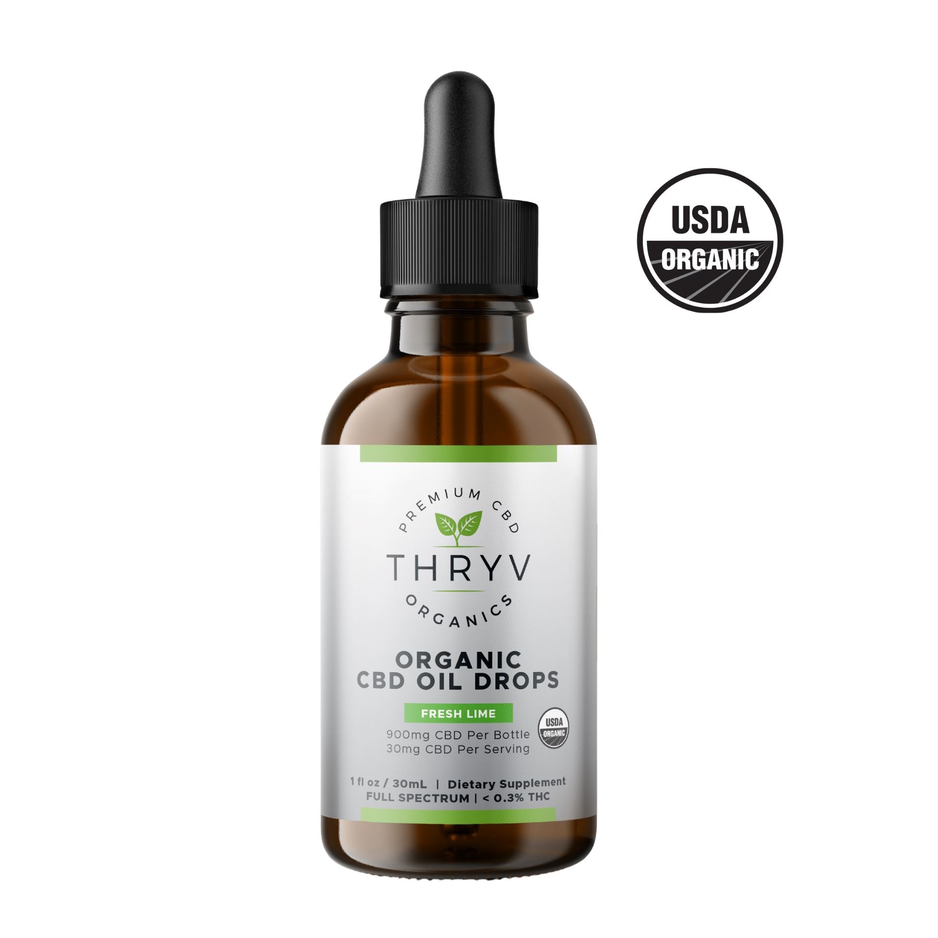 Organic CBD Drops (Full Spectrum) Tincture Thryv Organics