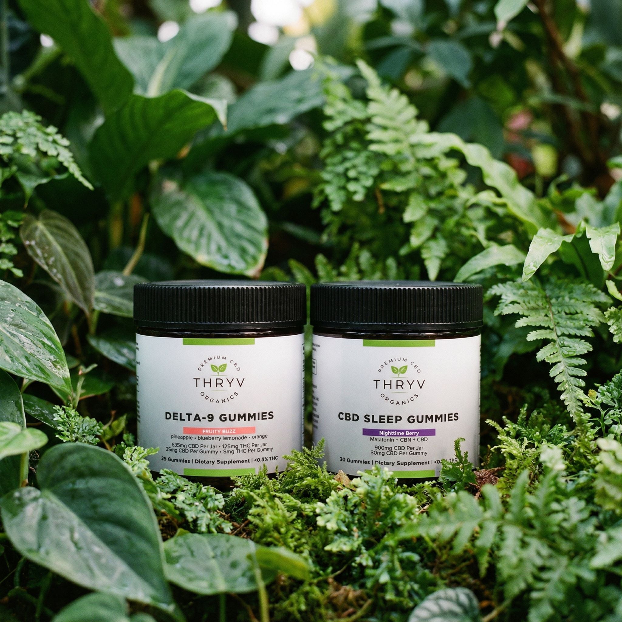 The Deep Sleep Set Thryv Organics CBD Nighttime Berry and THC Fruity Buzz - 5mg