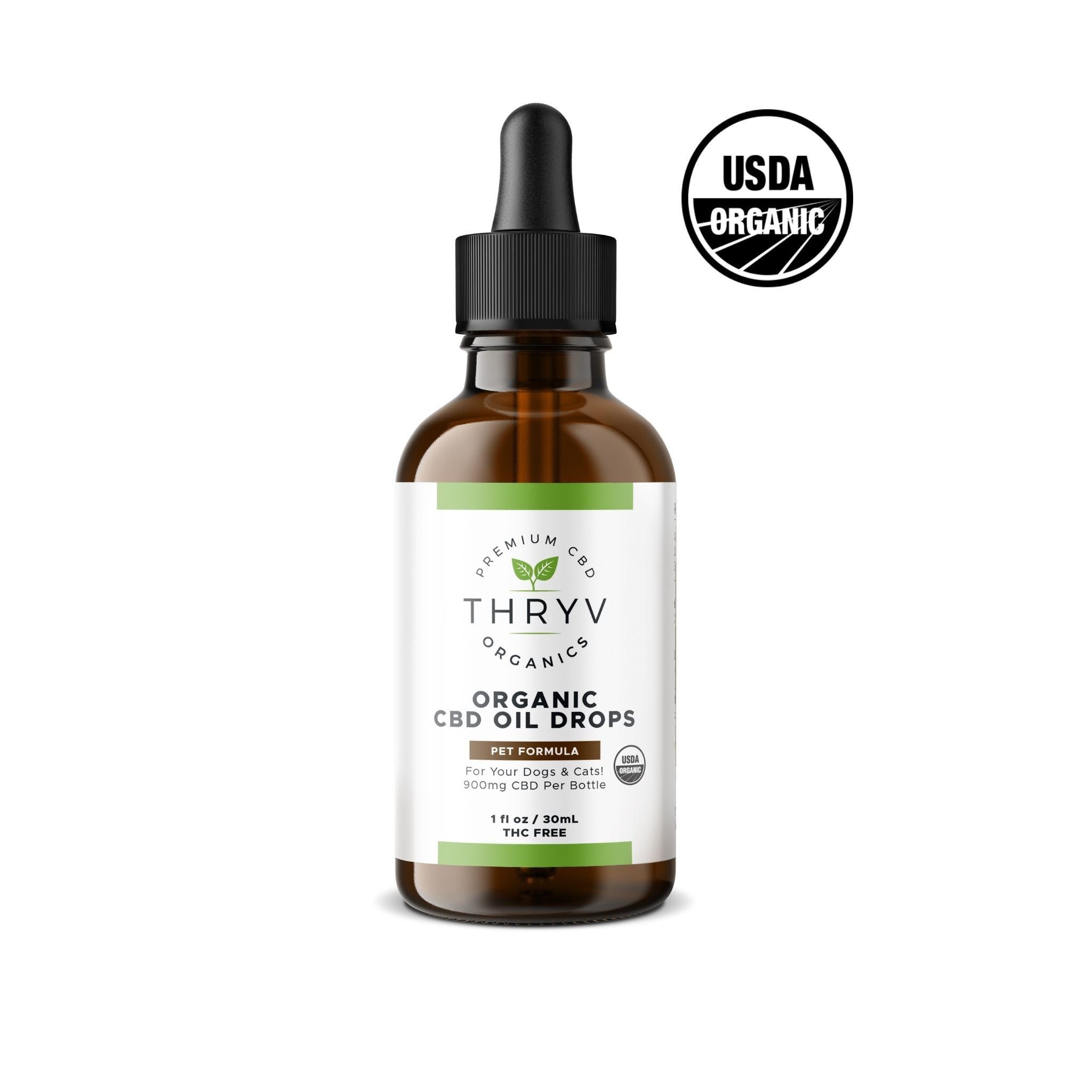 USDA Certified Organic Pet CBD Oil Drops Pets Thryv Organics