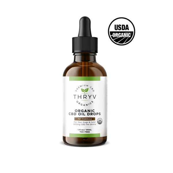 USDA Certified Organic Pet CBD Oil Drops Pets Thryv Organics 